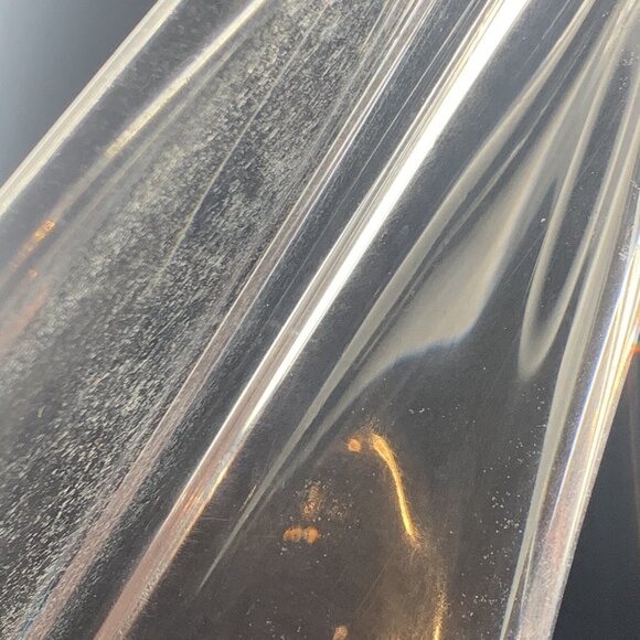 Signed Daum France Crystal Freeform Sculpture Vase - 14” Long, Elegant Design - Picture 8 of 9